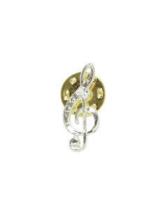 Pin Clave de Sol ftp016  Color Plateado Medida Largo: 2,3cm.