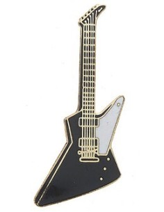 Pin Guitarra Explorer 4 cm. Negro Mega (Ultima Unidad)