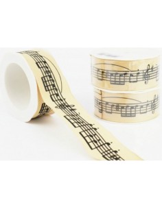 Cremefarbenes Geschenkband Black Notes R1013 (Einheit)