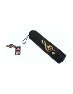 Paraguas Plegable Ø 100 cm. (Plegado 21 cm.) Clave de Sol Agifty (U-2004) Negro y Dorada 2