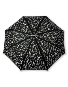 Paraguas Plegable Ø 100 cm. (Plegado 21 cm.) Notas Musicales Clave de Sol (Negro/Blanco) (21 Cm.)