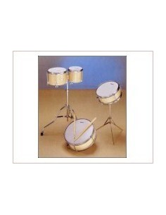 Caja Escuela 30,5x10 cm. (12"x 4") Parche Piel, Casco Madera, Aros Metal, Honsuy