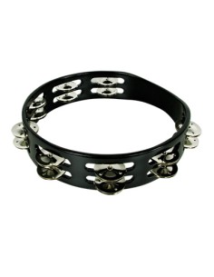 Pandereta sin Parche Ø25 cm. 16 Pares Sonajas Dobles Santafe (ref.stf5045) Negro Tintado