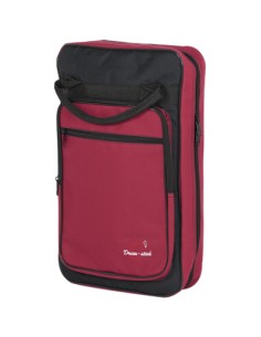Funda Baquetas Bateria Mochila 8 compartimentos Acolchado 10 mm med:46x28x8 cm. (Negro y Rojo vino)