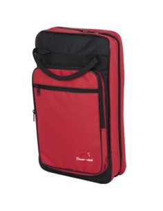 Funda Baquetas Bateria Mochila 8 compartimentos Acolchado 10 mm med:46x28x8 cm. (Negro y Rojo)