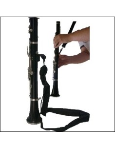 Cordon Clarinete Piel Gancho Metalico Ancho 40 mm. (ref.n2521) Negro