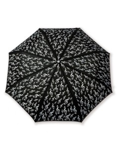 Paraguas Plegable Ø 100 cm. (Plegado 21 cm.) Notas Musicales Clave de Sol (Negro/Blanco) (21 Cm.) 2