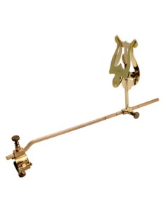 Atril Marcha Trombon Ajustable con Argolla y Bisagra Ø21,3 mm. Tamaño Super 70 x 55 mm. Dorado