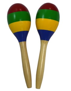 Maracas (Par) Madera Colores Med: 20,5 x 5.5 cm. Marca Swing