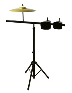 Soporte Cencerro y Plato Altura Inclinacion Ajustable 90 cm. Peso: 1,4kg. Negro No Incluye Cencerro