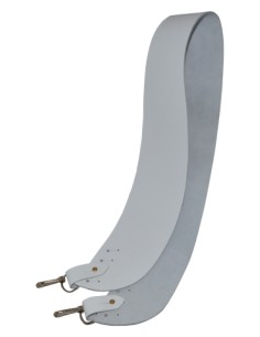 Bandolera Caja o Timbal, Grande, Piel, Ancho: 8/11 Cm. Longitud aproximada: 130 Cm. Blanco