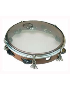 Pandereta con Tensores Ø30.5 cm. Parche Poliester, Madera,  8 Pares Sonajas Acero Inox. Peso 680gr.
