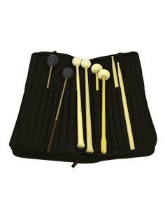 Multipercussion Kit Includes 8 Different Pairs Types Drumsticks, Mallets Felt, Wool and Case