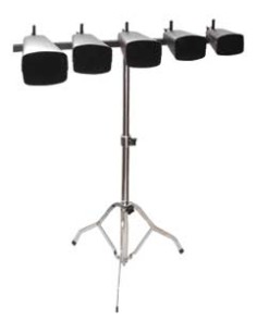 Soporte 5 Cencerros Altura Ajustable Maxima 100 cm. Peso: 2,3kg. Cromado (No Incluye Cencerros)