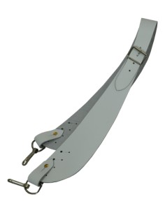 Bandolera Caja o Timbal Cadete, Piel, Ancho: 4/8 Cm. Longitud aproximada: 108/115 Cm. Blanco