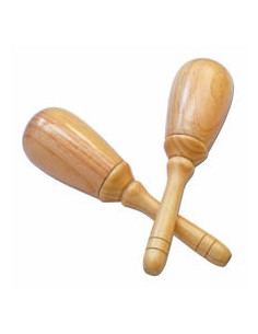 Maracas (Par) Madera Natural Med: 26x6.5 cm