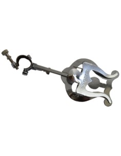 Atril Marcha Trompeta con Argolla Abierta y Bisagra Ø14 mm. Curvado Corto Forma L Tamaño Super