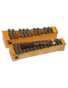 Carrillon Soprano Cromatico 13 + 9 Laminas Acero Do3 a La4 y Do3# a Sol4# 2 Cajas Resonancia Samba