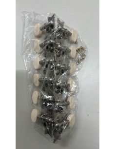 Clavijero Bandurria o Laud Fustero (164/18) Niquelado (Tubos Metal) (Grabado) (Palomilla Pasta) 2