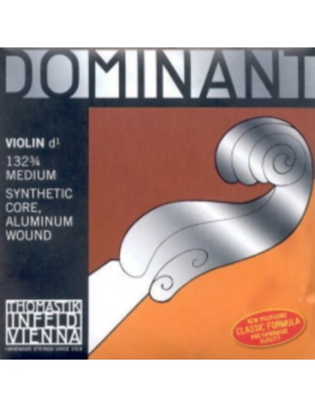 3/4 Violin String 3rd (D) (D) Thomastik Dominant (132) (Nylon Aluminum) Medium