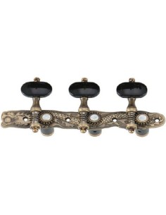 Clavijero Guitarra Clasica Luthier JC101AB-AS (Palomillas Negras) Metal Brass