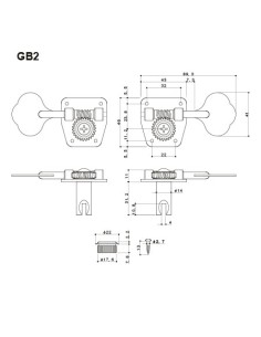 Clavijero Bajo Electrico Gotoh GB-2 Niquel Descubierto 4L 2