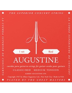 Augustine Classical Guitar Strings (Rosso) Medio) (Set Completo)
