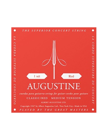 Augustine Classical Guitar Strings (Red) Medium) (Complete Set)