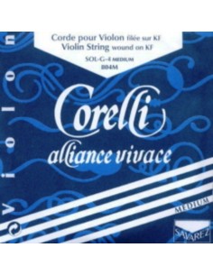 Violin String 4/4 4th (G) (G) Savarez Corelli Alliance (804M) (Silver) Medium