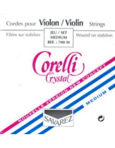 Savarez Corelli Crystal 4/4 Violin Strings (700MB) Medium (Complete Set)