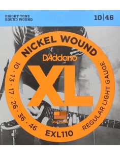 Cuerdas Guitarra Electrica D'addario EXL110 Regular Lite 10-46 (Juego)