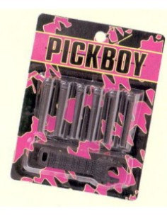 Pivotes Guitarra Acustica Pickboy (BP 50BL) (Plastico) (Juego 6 Pivotes y Llave) Negro