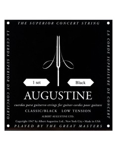Augustine Cordes de Guitare Classique (Noir) Soft (Set Complet)