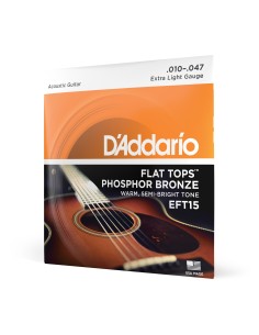 Cuerdas Guitarra Acustica D'Addario EFT15 Flat Tops Phosphor Bronze Acoustic Guitar Extra (Juego)