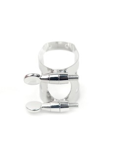 Ligadura y Tapa Saxofon Soprano Rico Niquelada RSS1N