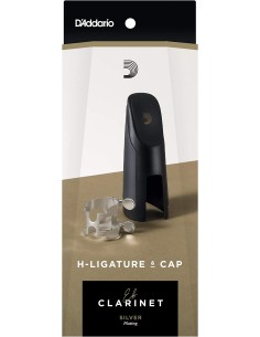 Abrazadera Requinto o Clarinete en Mi bemol, chapada en Plata.,HEC1S ligadura en H y Tapa 2