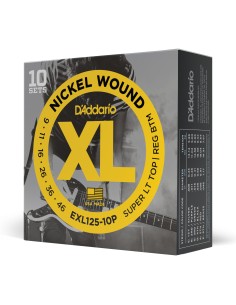 Cuerdas Guitarra Electrica D'Addario EXL125-10P Nickel Wound Electric Guitar Super Light (10 Juegos)