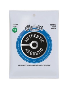Cuerdas Guitarra Acustica Martin MA-170 Bronce 80/20 010-47 (Juego Completo)