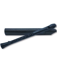 Flauta Dulce Soprano Digitación Alemana Nuvo (N-320RDBBKG) Plastico 3 Piezas Negra y Negra