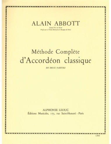 ABBOTT A.-Methode de Accordeon Classique Vol.2 per Fisarmonica