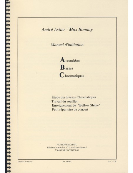 ASTIER & BONNAY-Manuel de Initiation ABC para Acordeon