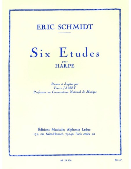 SCHMIDT E.-Etudes (6) pour harpe