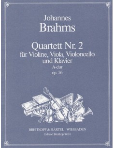 BRAHMS J.-Cuarteto nº 2 Op.26 en La Mayor para Violin, Viola, Violoncello y Piano (Partes)