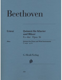 BEETHOVEN L.V.-Quinteto Op. 16 en Mib Mayor para Oboe, Clarinete, Trompa, Fagot y Piano (Partes) (Ur