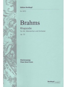 BRAHMS J.-Rapsodia para Alto Op.53 para Voz Solista, Coro y Piano (Urtext)