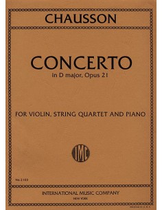 CHAUSSON E.-Concierto Op.21 en Re Mayor para Violin, Piano y Cuarteto de Cuerda (Partes)