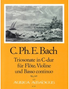 BACH C.P.E.-Trio Sonata en Do Mayor (W.149) para Flauta, Violin y BC (Urtext)