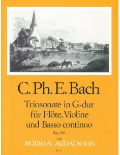 BACH C.P.E.-Trio Sonata en Sol Mayor (W.150) para Flauta, Violin y BC (Zimmermann)