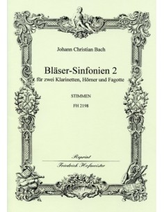 BACH J.C.-Sinfonias nº 1 a 3 para 2 Clarinetes, 2 Trompas y 2 Fagotes (Partes)