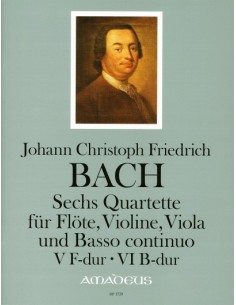 BACH J.C.F.-Cuartetos (6) Vol.3: nº 5 en Do Mayor y nº 6 en Mib Mayor para Flauta, Violin, Viola, BC